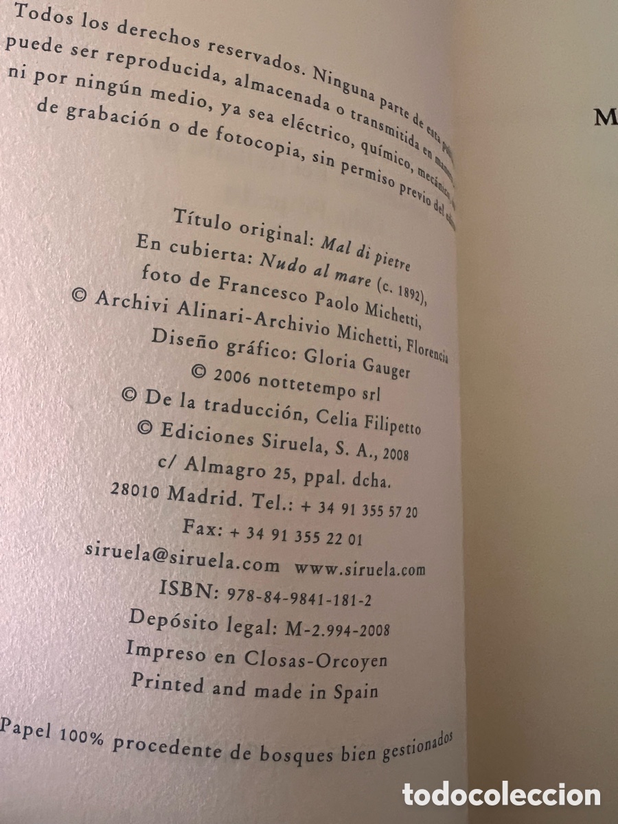 Libros de segunda mano: Mal de piedras . Milena Agus - Foto 4
