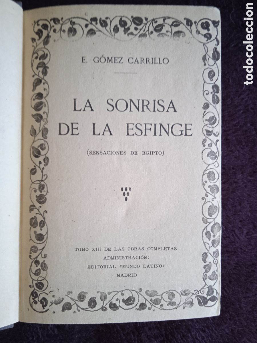Libros de segunda mano: LA SONRISA DE LA ESFINGE / E. G&Oacute;MEZ CARRILLO - Foto 2