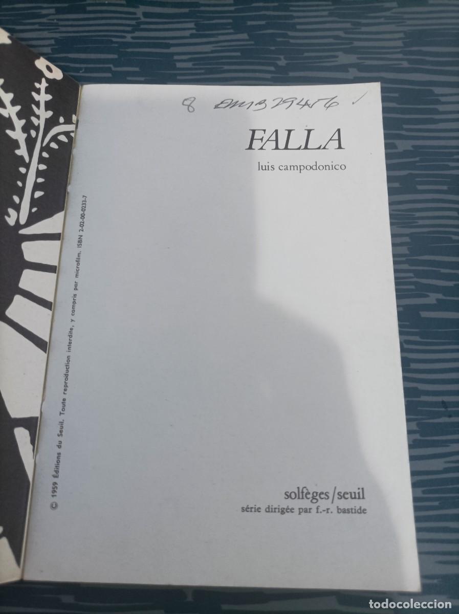 Libros de segunda mano: FALLA, LUIS CAMPODONICO,1959,191 P&Aacute;GINAS. - Foto 2
