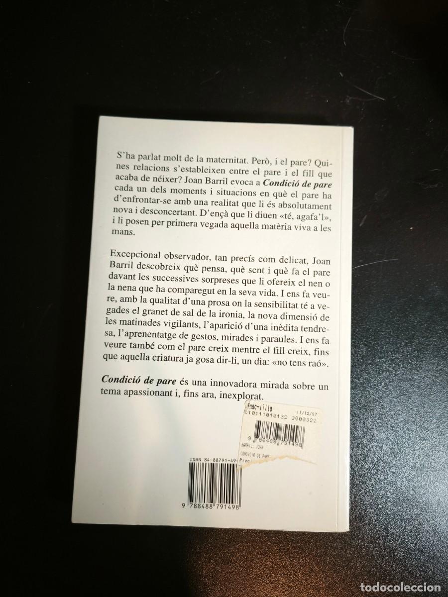 Libros de segunda mano: Condici&oacute; de pare - Joan Barril - Foto 2