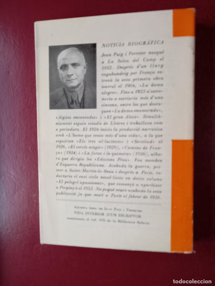 Libros de segunda mano: Vida interior dun escriptor, den Joan Puig i Ferreter - Foto 2