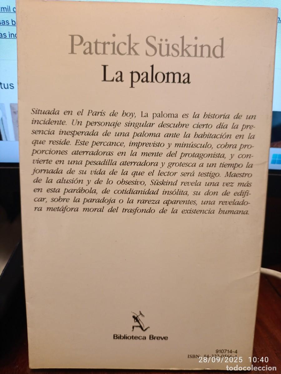 Libros de segunda mano: La paloma. Patrick Suskind - Foto 2
