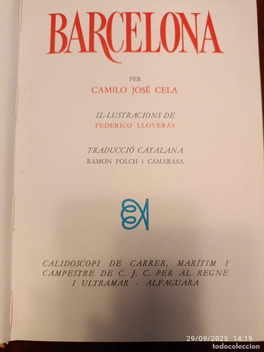 Libros de segunda mano: Barcelona. Camilo Jos&eacute; Cela - Foto 3