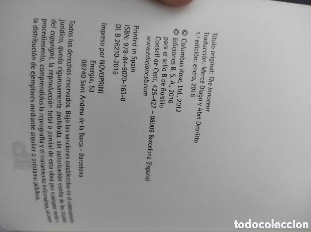 Libros de segunda mano: David Baldacci. Los inocentes. (PEDIDO M&Iacute;NIMO 5 &euro;) - Foto 3
