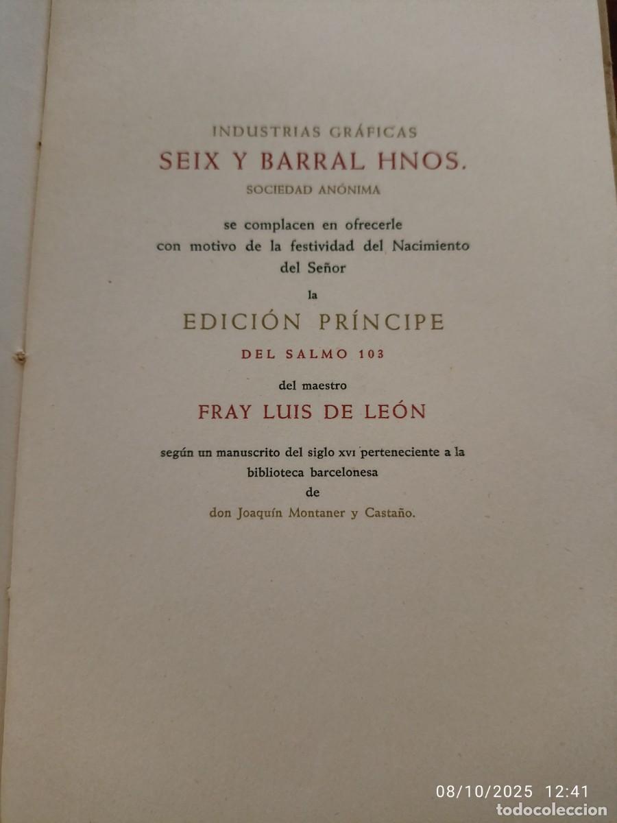 Libros de segunda mano: Salmo 103. Fray Luis de Leon - Foto 3