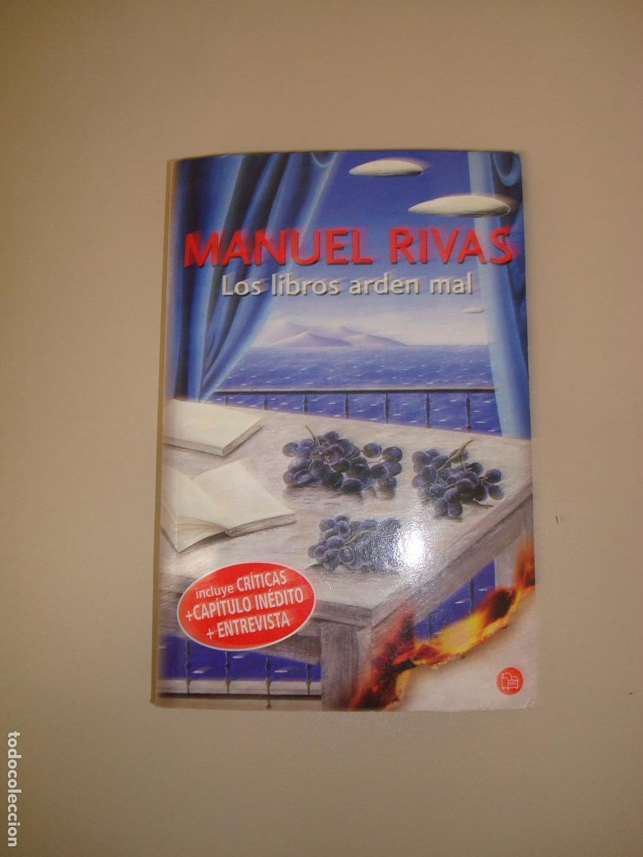 Libros de segunda mano: &rdquo;Los libros arden mal&rdquo;. Manuel Rivas - Foto 1