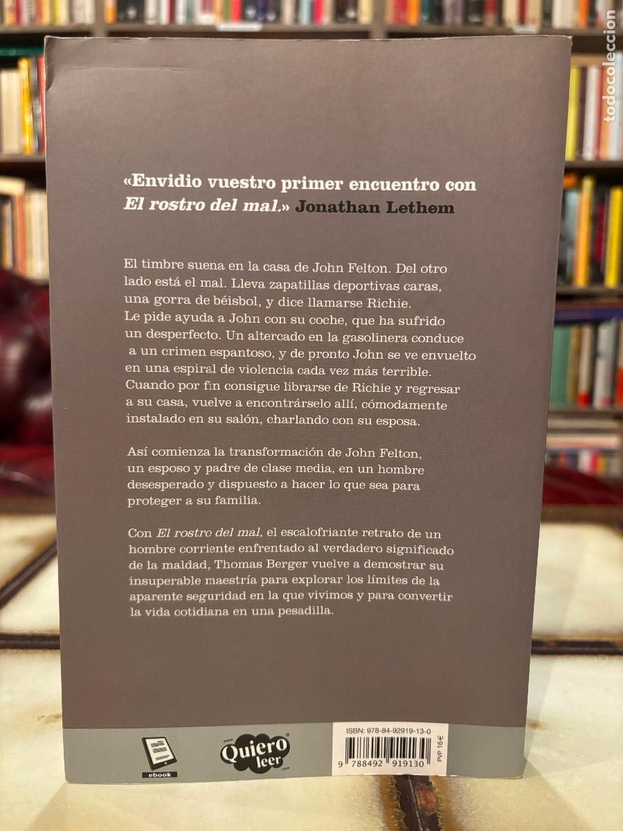 Libros de segunda mano: El rostro del mal. Thomas Berger. - Foto 2