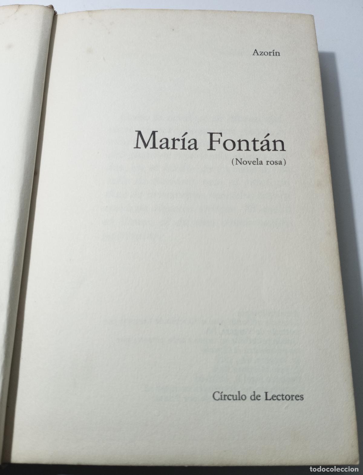 Libros de segunda mano: Maria Fontan (novela rosa) - Martinez Ruiz, Jose (Azorin)
