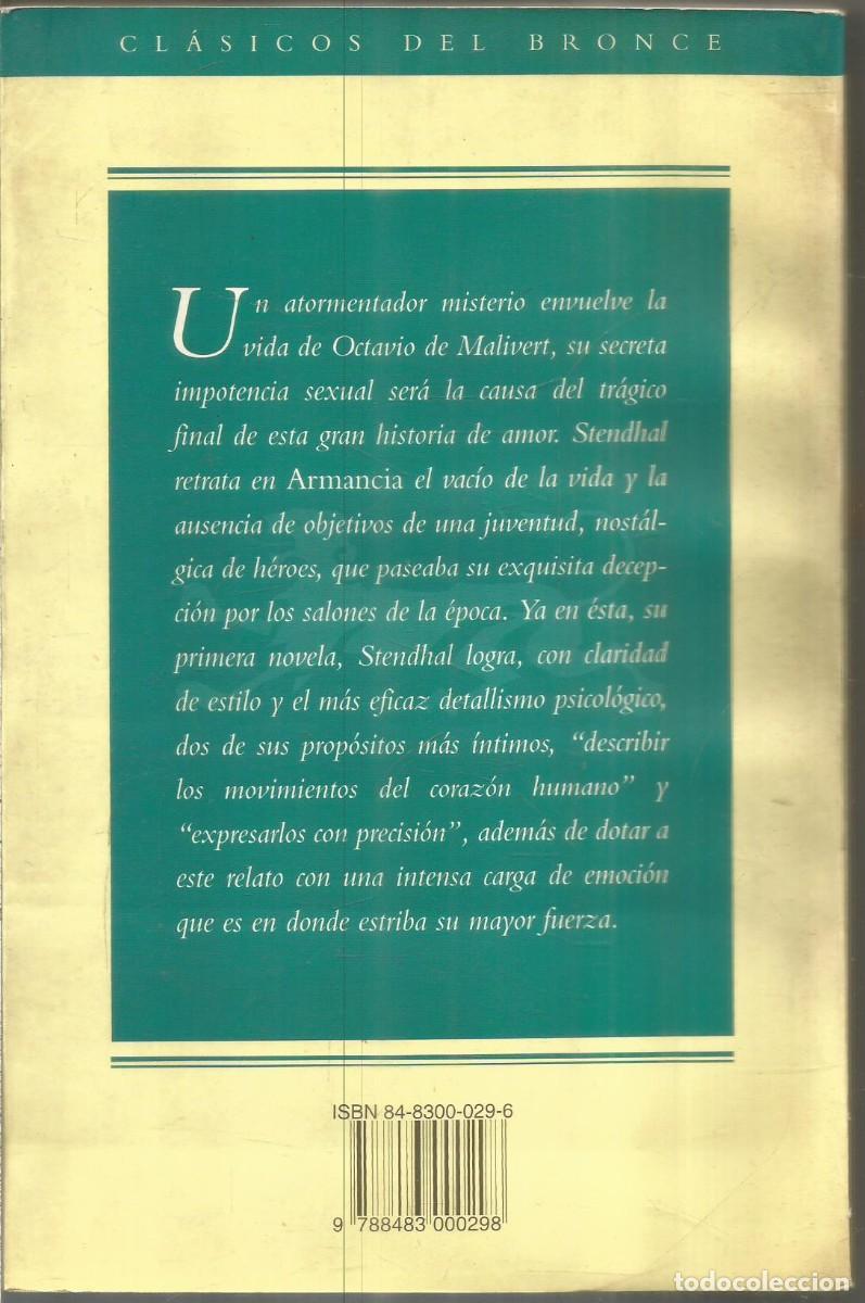 Libros de segunda mano: STENDHAL. ARMANCIA. CLASICOS DEL BRONCE - Foto 2