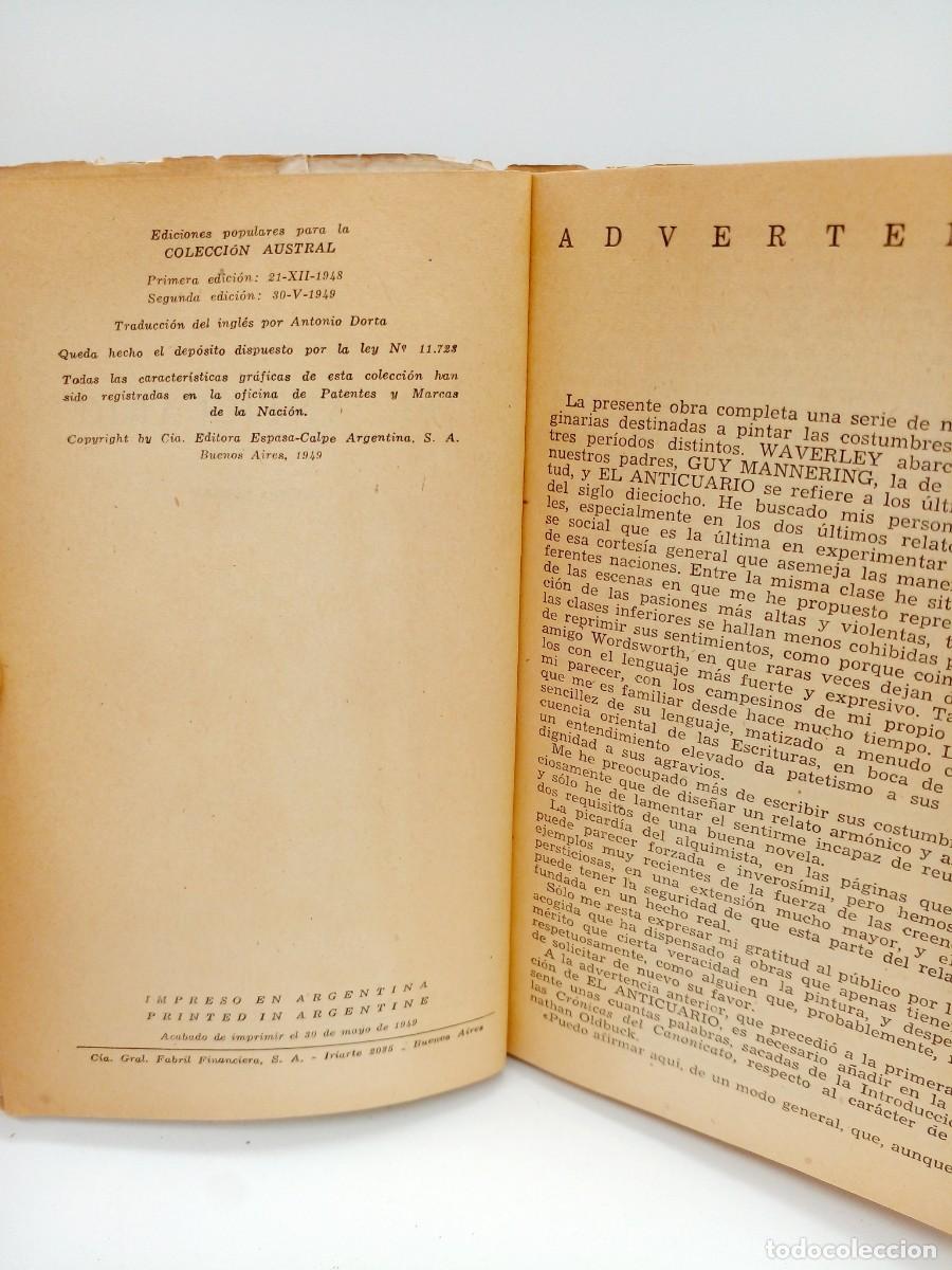 Libros de segunda mano: Walter Scott &ndash; El anticuario 1958 - Foto 4