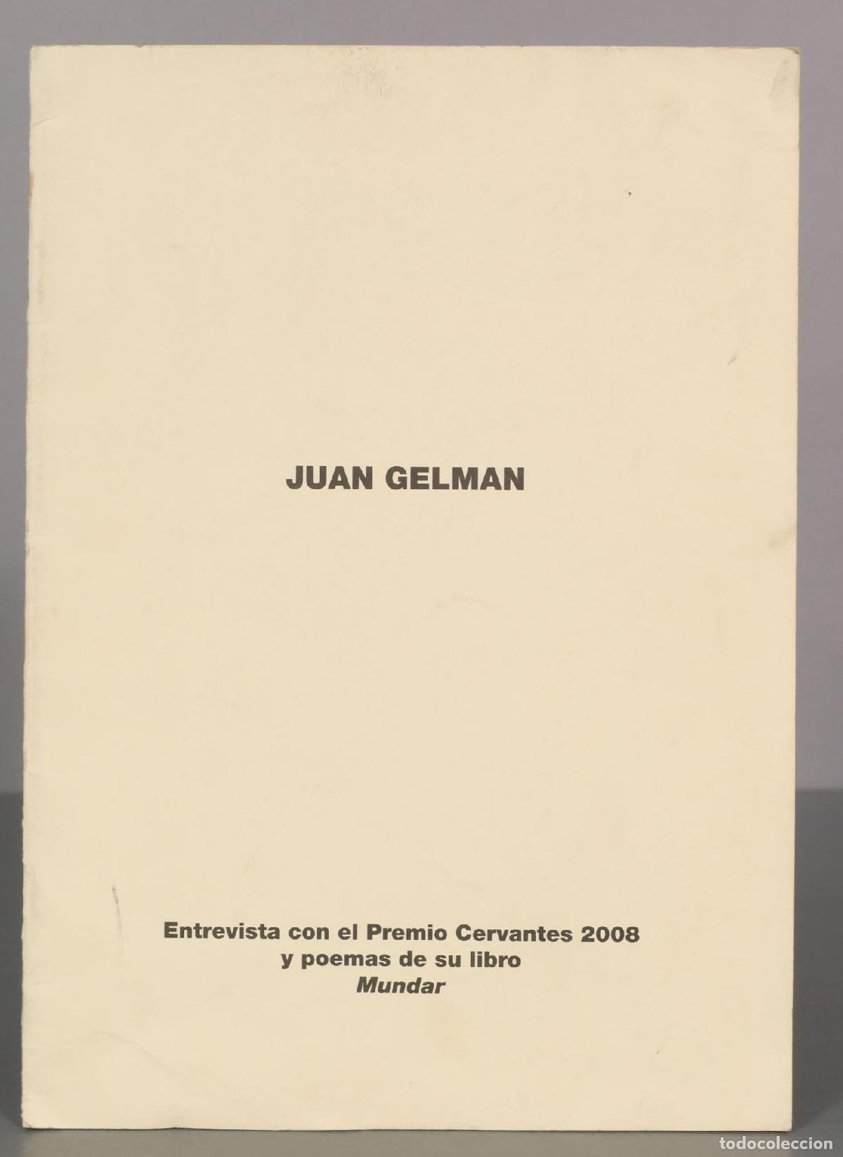 Livres d'occasion: JUAN GELMAN. ENTREVISTA PREMIO CERVANTES 2008
