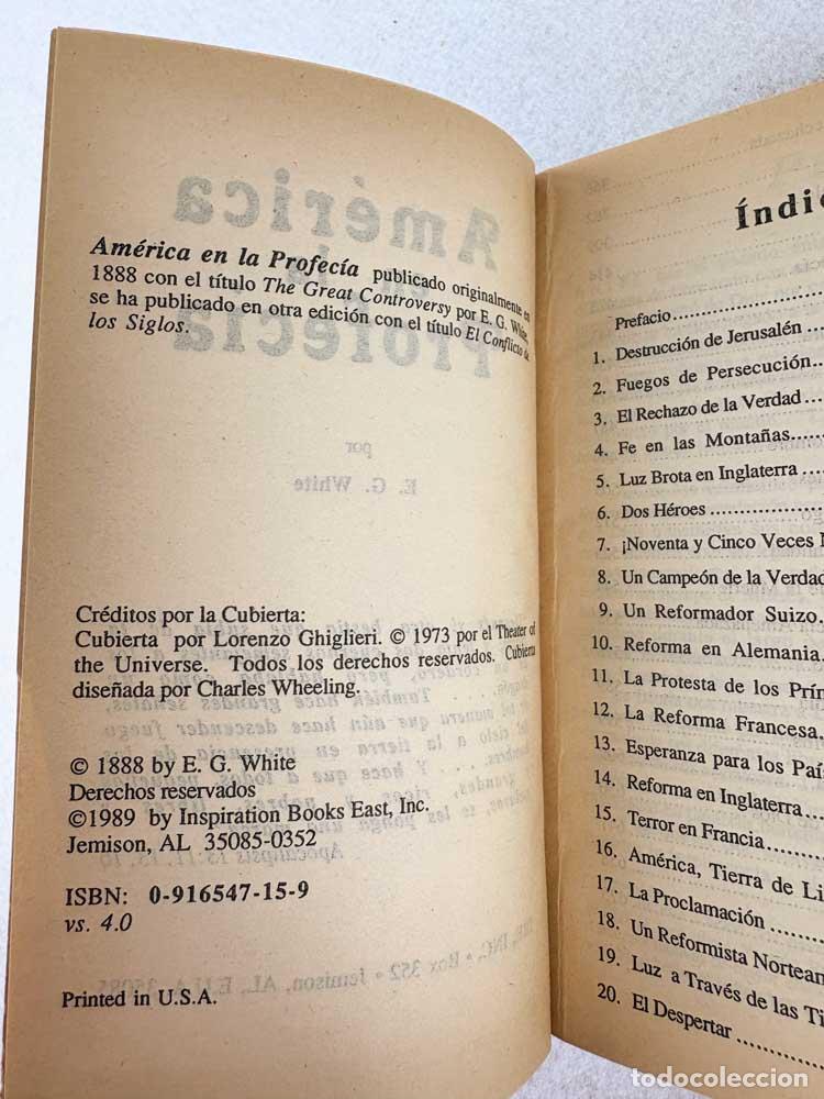 Libros de segunda mano: Am&eacute;rica en la profec&iacute;a - E. G. White - Foto 4