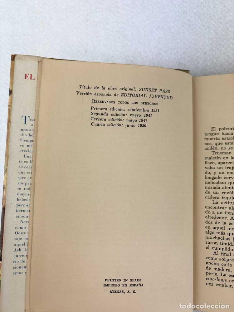 Libros de segunda mano: El paso del sol poniente - Zane Grey - Foto 4