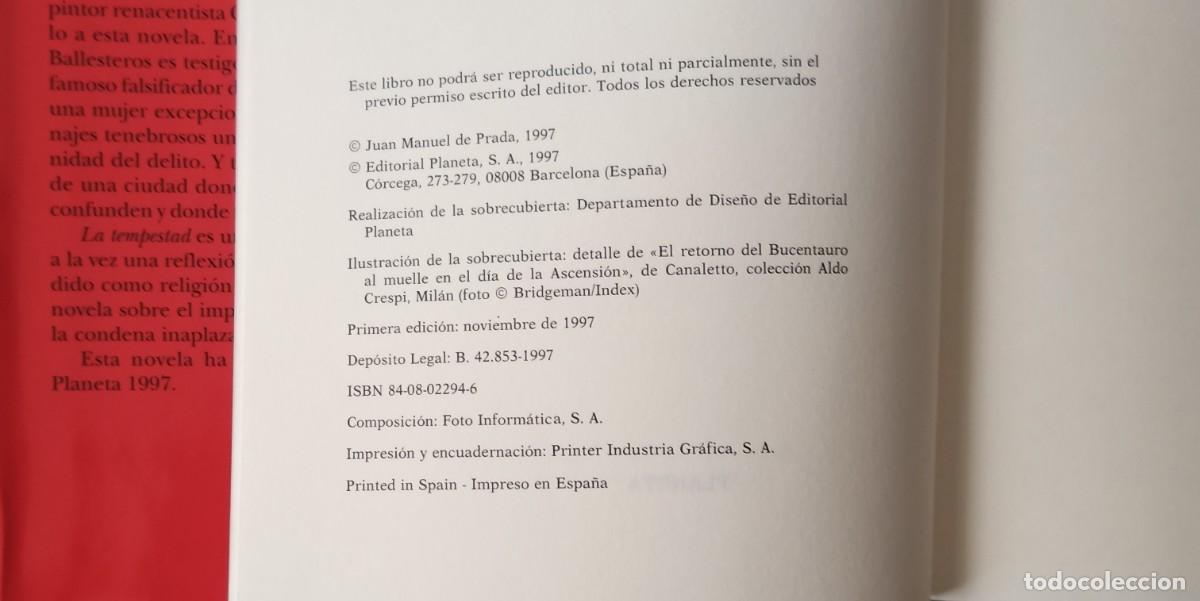 Libros de segunda mano: La tempestad. Juan Manuel de Prada. - Foto 5