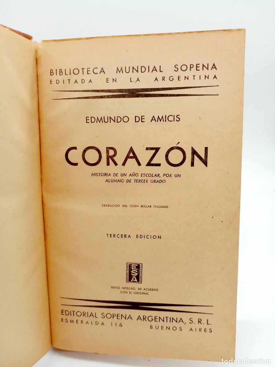 Libros de segunda mano: Coraz&oacute;n de Edmundo de Amicis - Foto 1