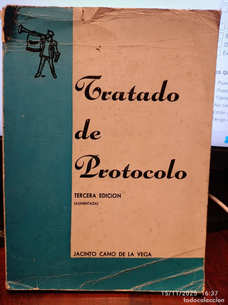 Libros de segunda mano: Tratado de protocolo. Jacinto Cano de la Vega - Foto 1