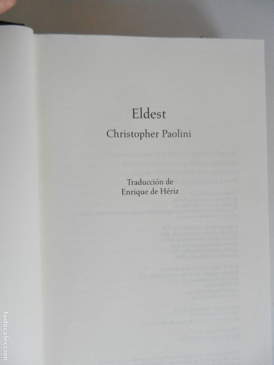 Libros de segunda mano: ELDEST - CHRISTOPHER PAOLINI - ROCA EDITORIAL 2006. - Foto 4