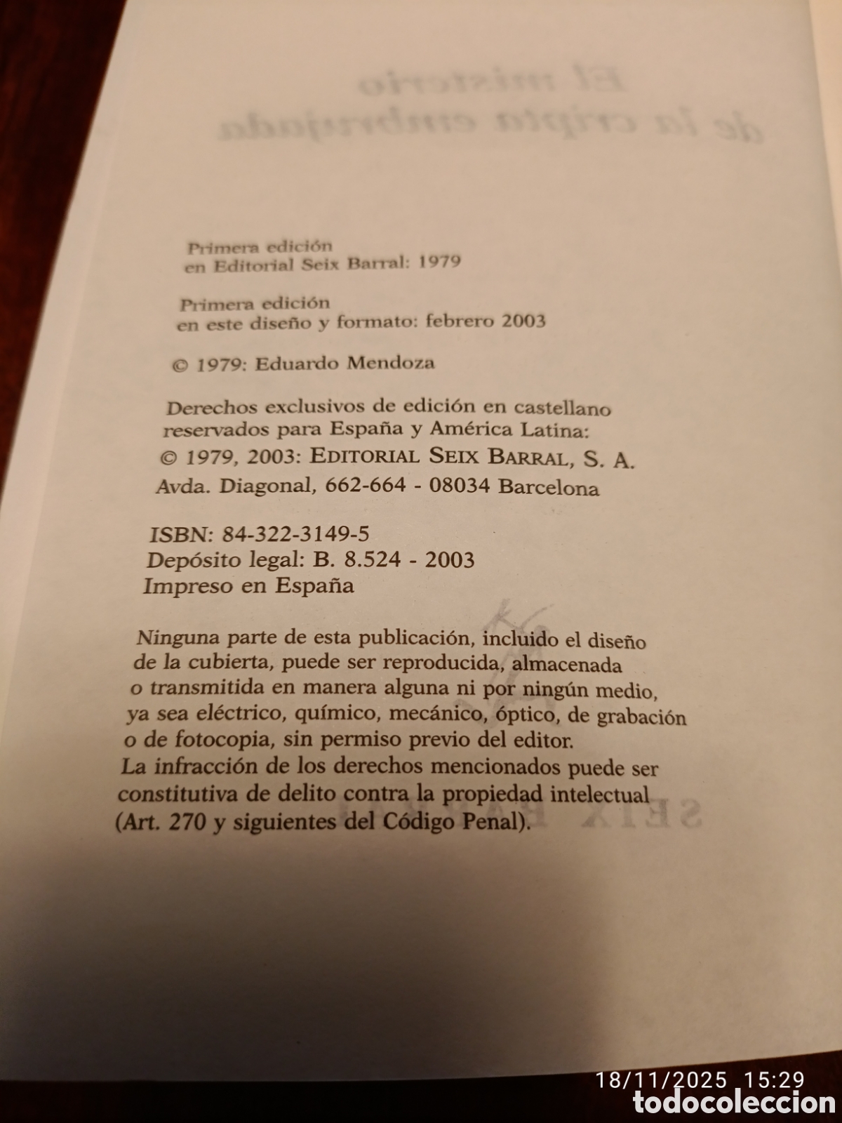 Libros de segunda mano: El misterio de la cripta embrujada. Eduardo Mendoza - Foto 3