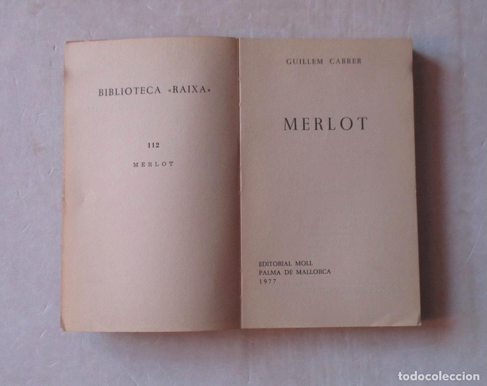 Libros de segunda mano: MERLOT - GUILLEM CABRER BORRAS - Foto 2