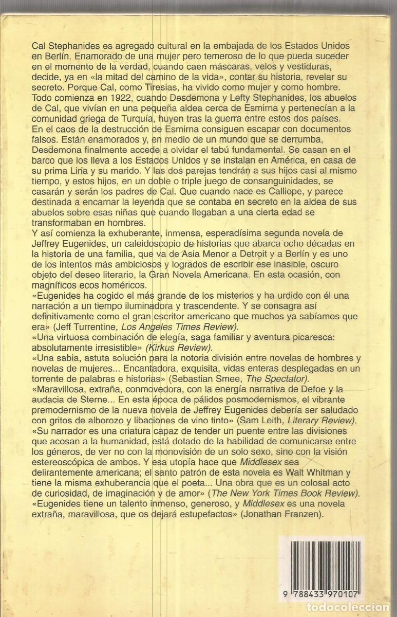Libros de segunda mano: JEFFREY EUGENIDES. MIDDLESEX. ANAGRAMA. PRIMERA EDICION - Foto 2