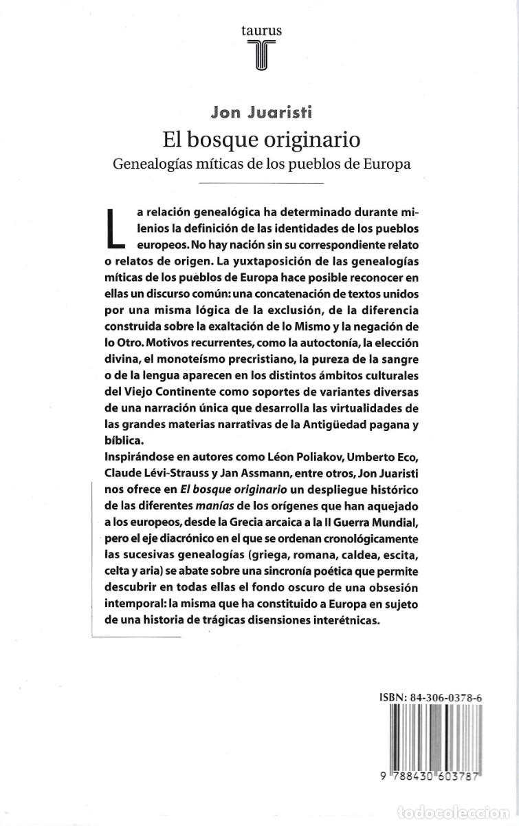 Libros de segunda mano: EL BOSQUE ORIGINARIO JON JUARISTI - Foto 2