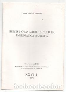 Libros de segunda mano: Breves notas sobre la cultura emblem&aacute;tica barroca, Pilar Pedraza Mart&iacute;nez.