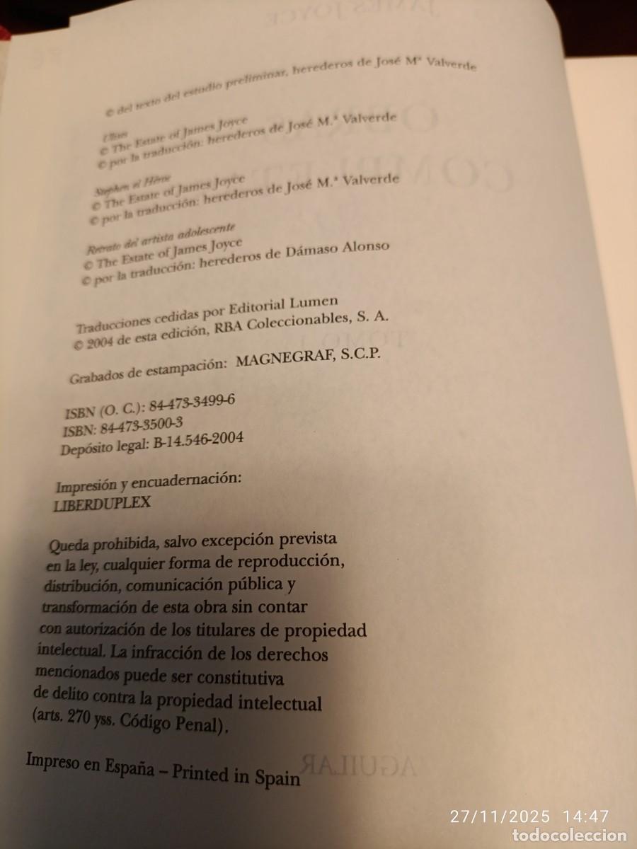 Libros de segunda mano: Obras completas. James Joyce - Foto 3