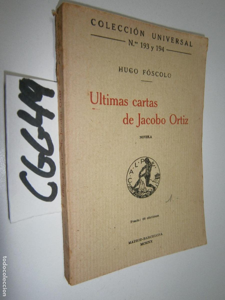 Gebrauchte B&uuml;cher: ANTIGUO LIBRO - ULTIMAS CARTAS DE JACOBO ORTIZ