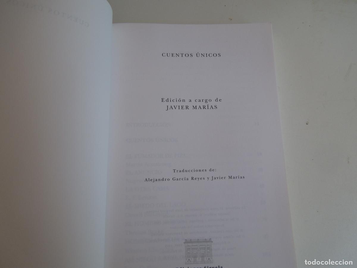 Libros de segunda mano: CUENTOS &Uacute;NICOS - JAVIER MAR&Iacute;AS - EDICIONES SIRUELA 1995. - Foto 3