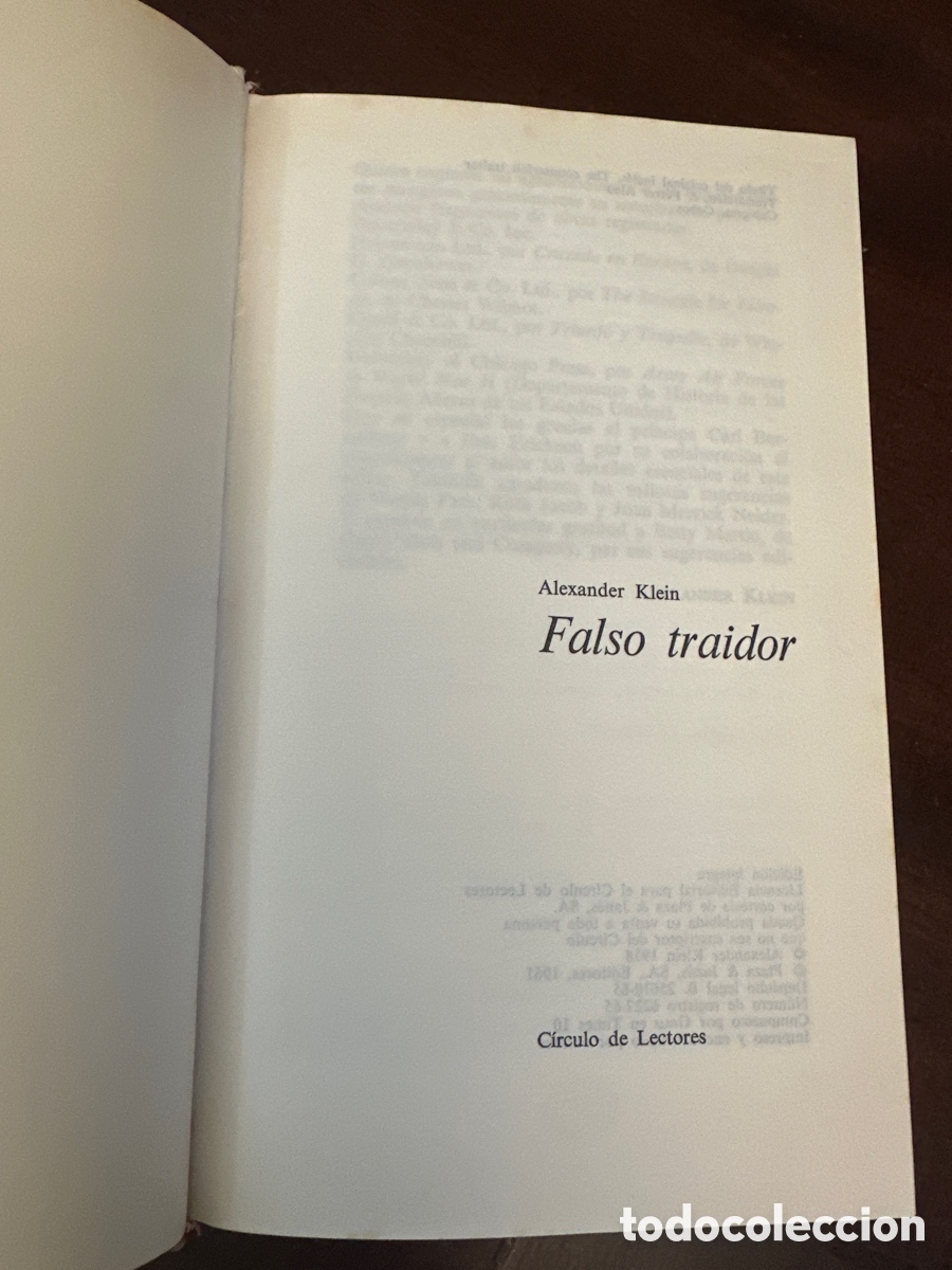 Libros de segunda mano: Falso traidor, Alexander Klein. - Foto 2