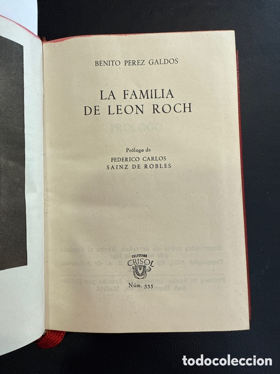 Libros de segunda mano: P&Eacute;REZ GALD&Oacute;S, Benito. La familia de Le&oacute;n Roch: (Crisol; 335)
