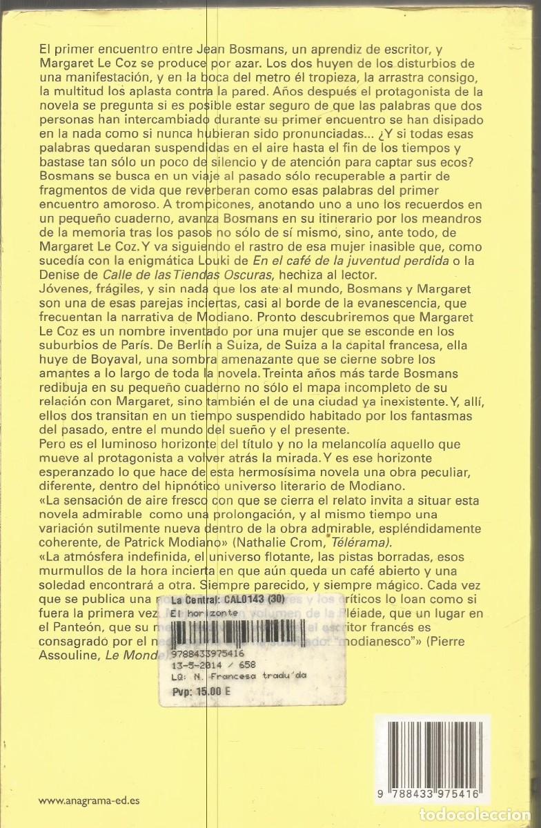 Libros de segunda mano: PATRICK MODIANO. EL HORIZONTE. ANAGRAMA. PRIMERA EDICION - Foto 2