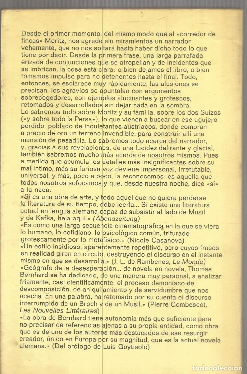 Libros de segunda mano: THOMAS BERNHARD. SI. ANAGRAMA. - Foto 2
