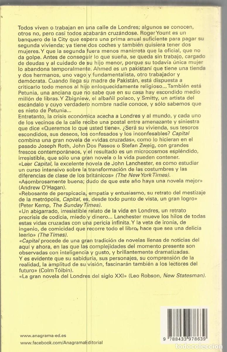 Libros de segunda mano: JOHN LANCHESTER. CAPITAL. ANAGRAMA. - Foto 2