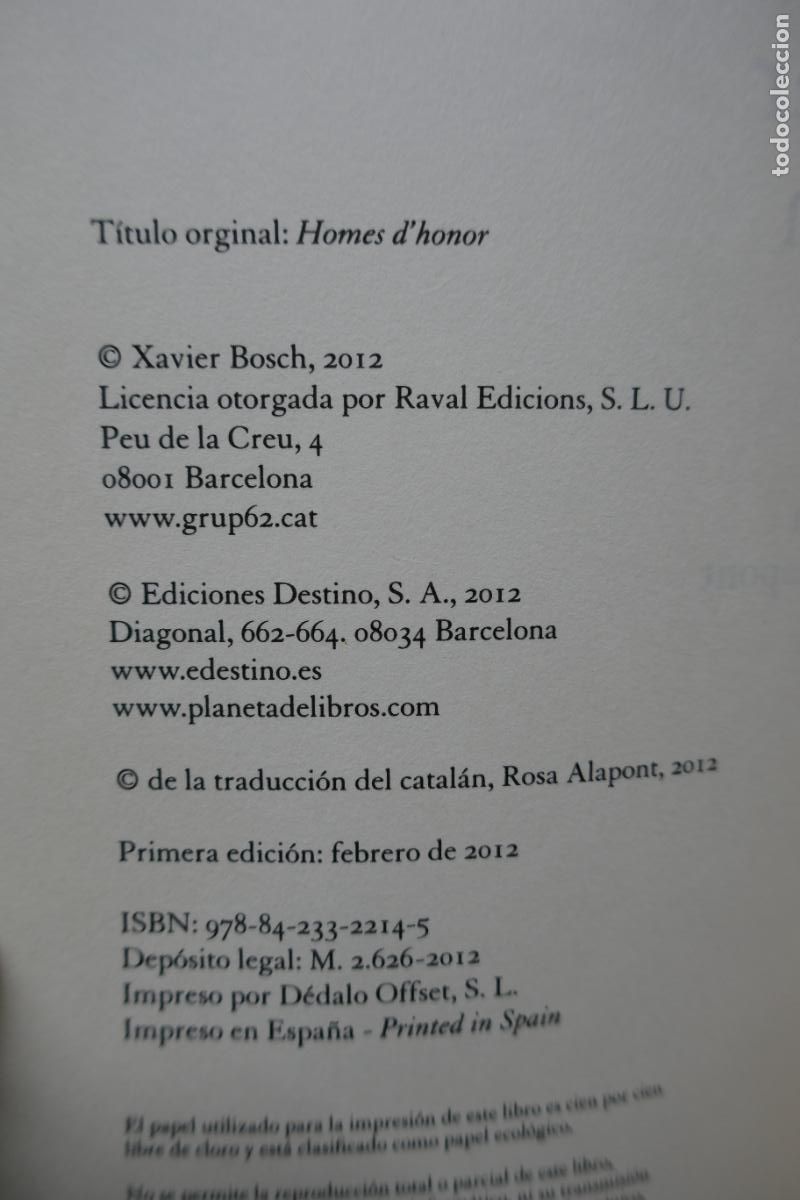 Libros de segunda mano: Hombres de Honor - Xavier Bosch - Foto 5