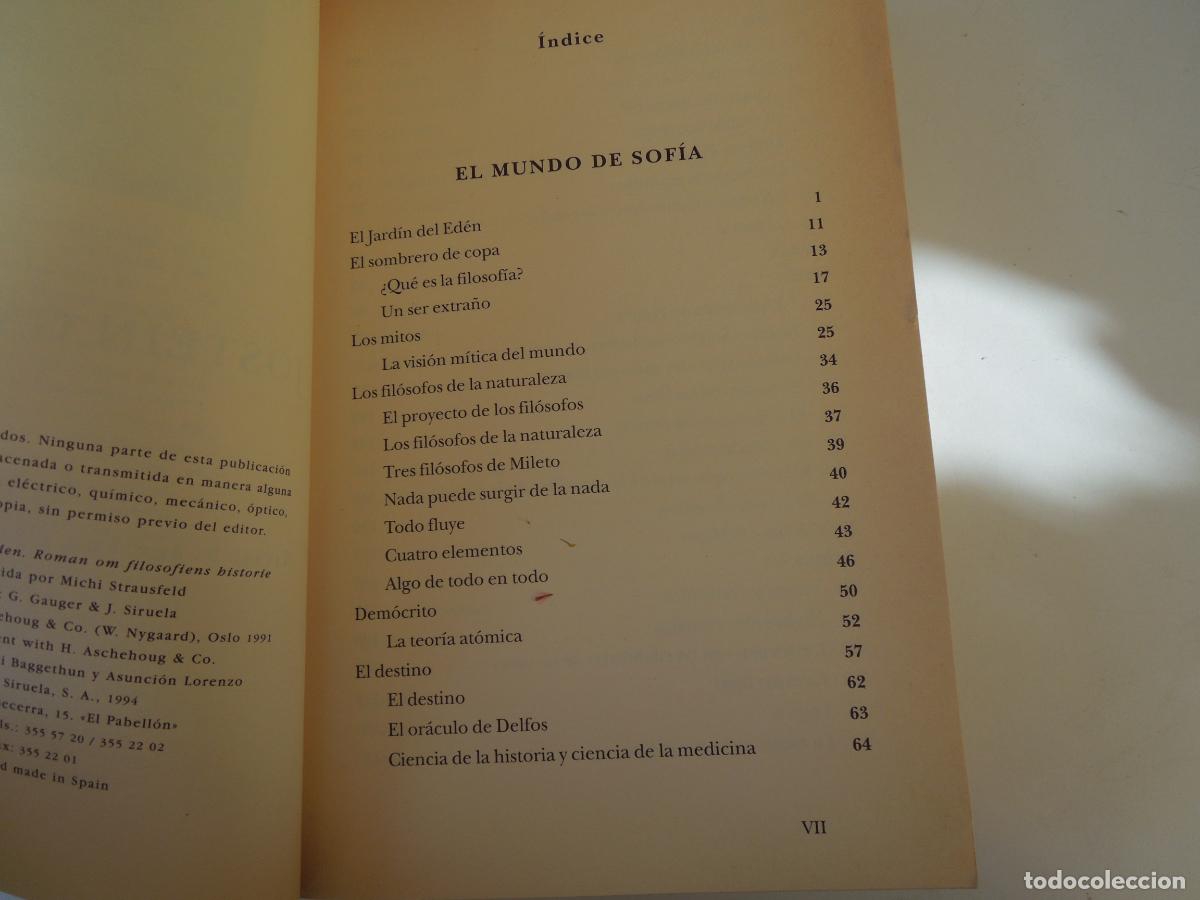 Libros de segunda mano: EL MUNDO DE SOFIA -JOSTEIN GAARDER - SIRUELA- 1998 - Foto 4