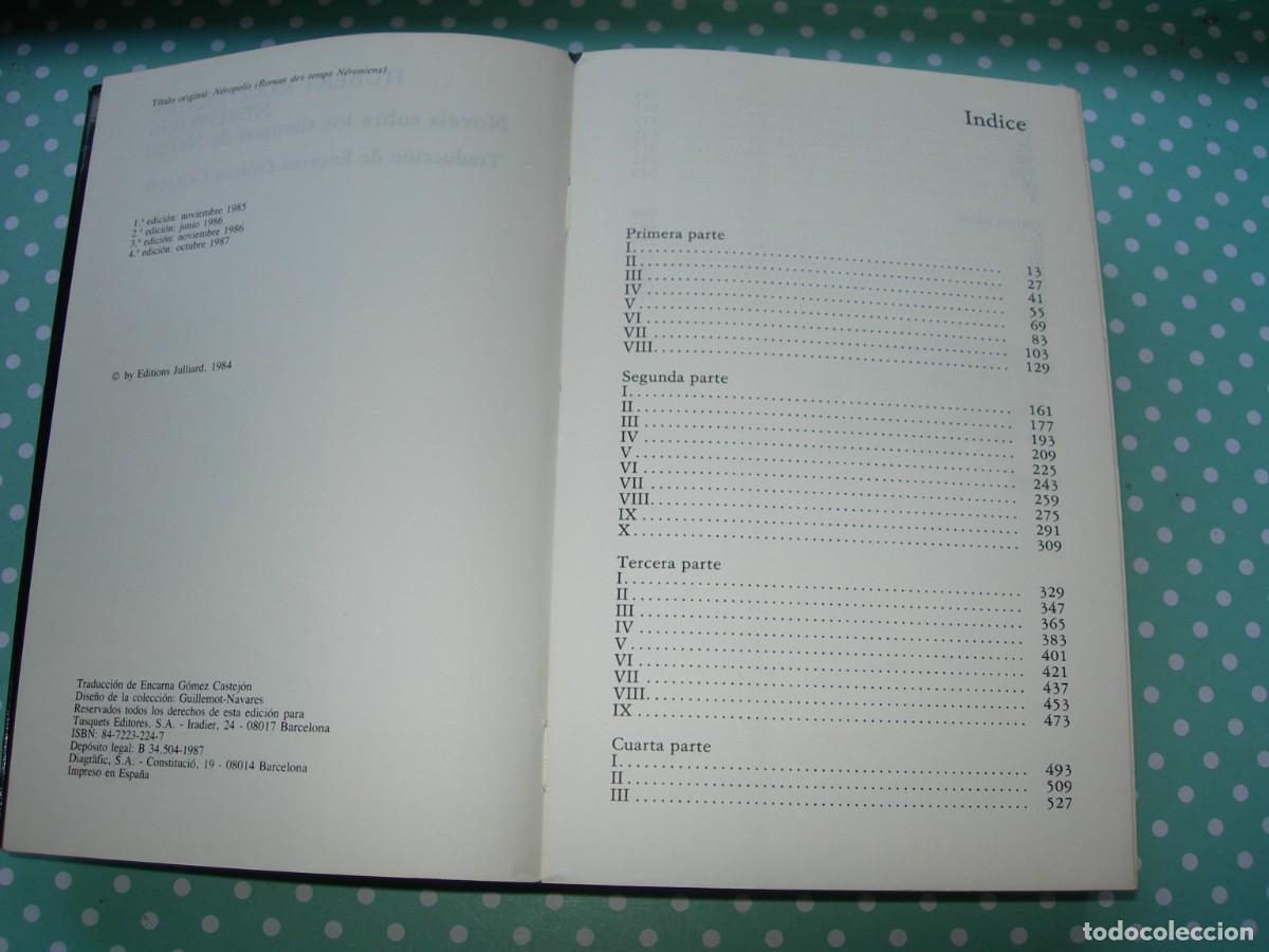 Libros de segunda mano: NEROPOLIS / HUBERT MONTEILHET / NOVELA - Foto 3
