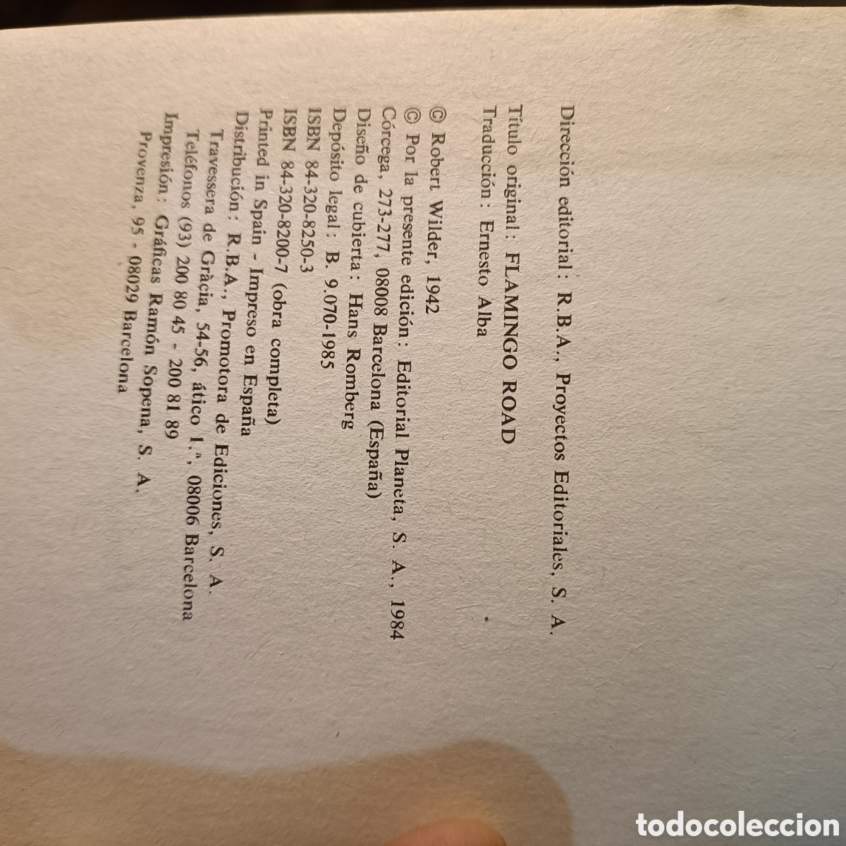 Libros de segunda mano: FLAMINGO ROAD (ROBERT WILDER) - PLANETA - Foto 4