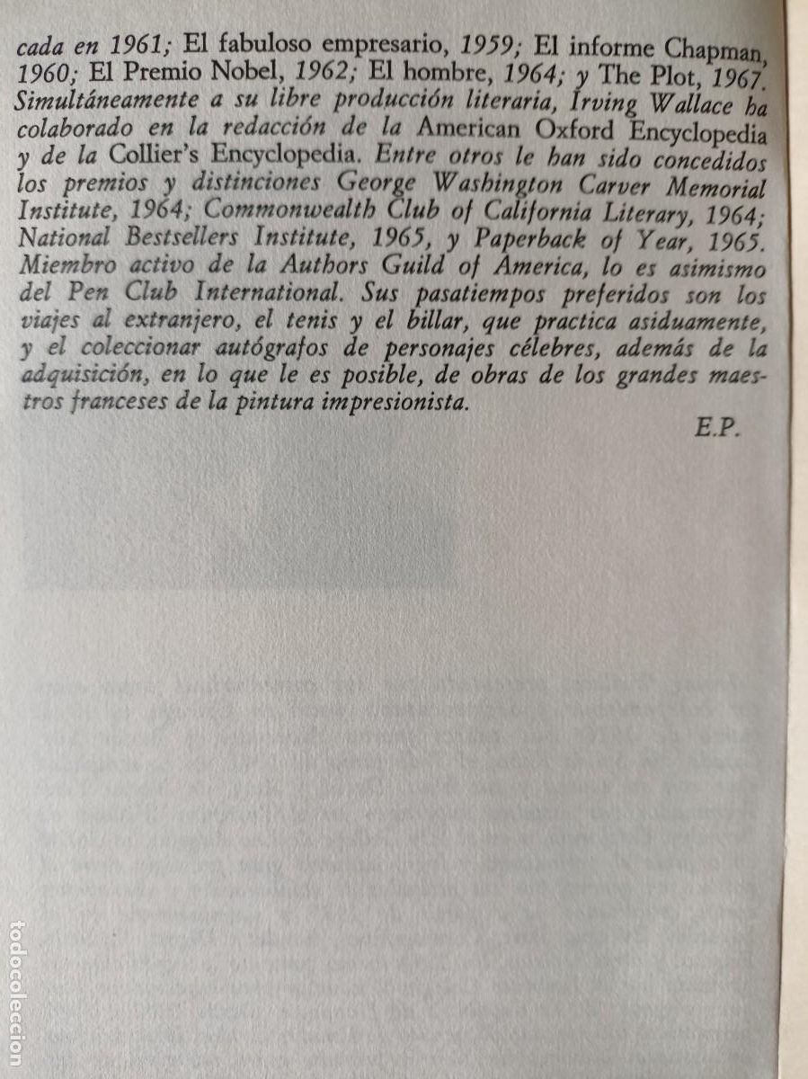 Libros de segunda mano: El Premio Nobel - Irving Wallace - Foto 3