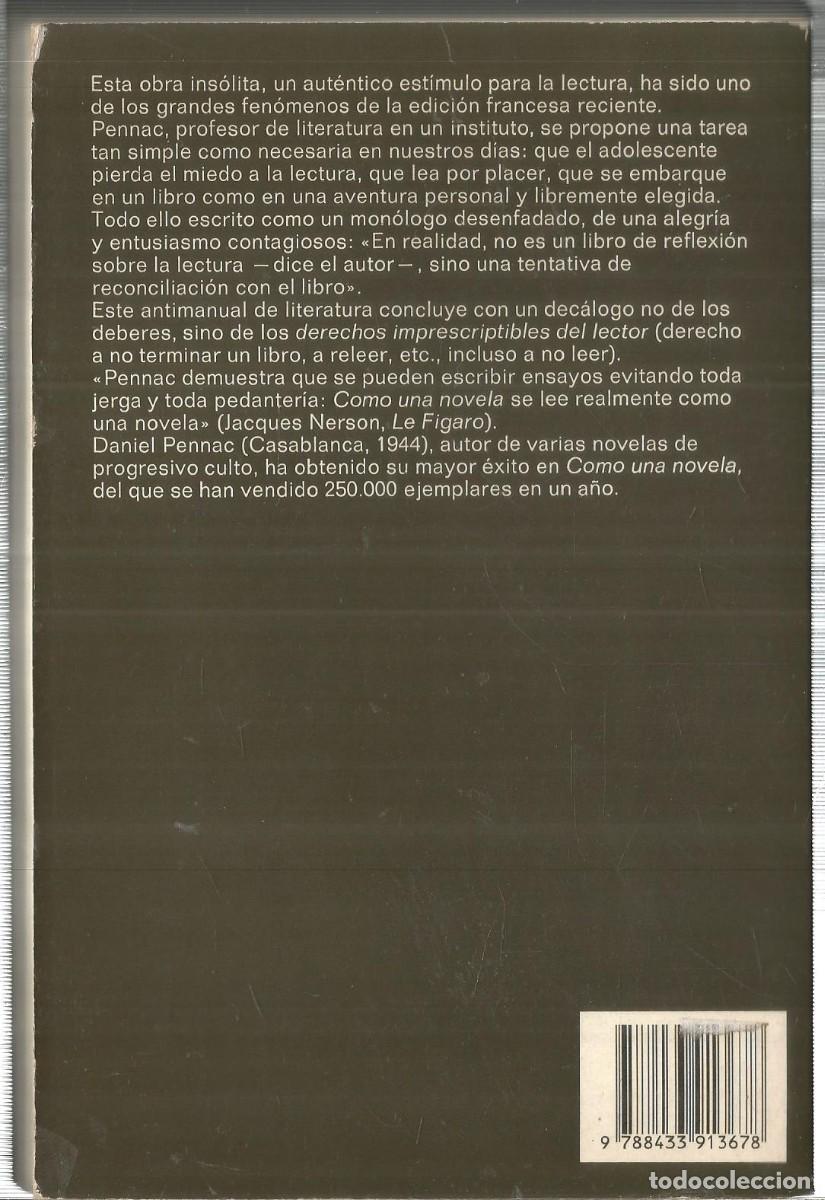 Libros de segunda mano: DANIEL PENNAC. COMO UNA NOVELA. ANAGRAMA. - Foto 2