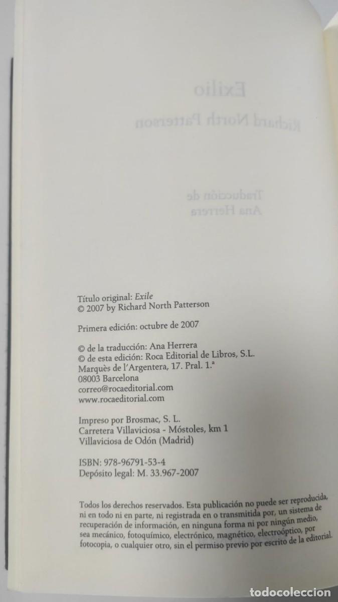 Libros de segunda mano: Exile - Richard North Patterson - Foto 2