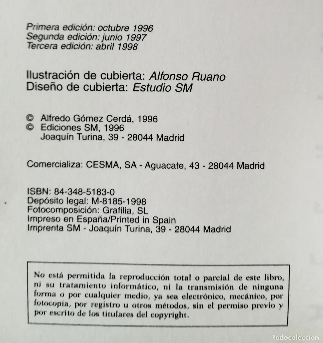 Libros de segunda mano: Sin m&aacute;scara (Alfredo G&oacute;mez Cerd&aacute;) SM Gran Angular - Foto 2