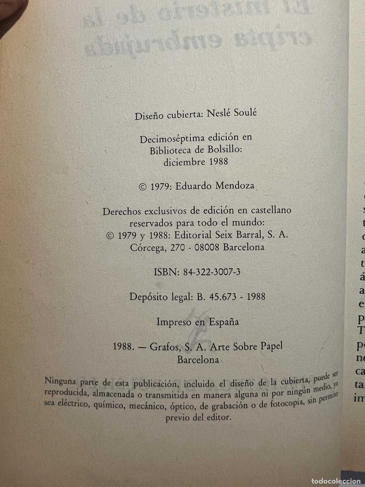 Libros de segunda mano: El misterio de la cripta embrujada - Eduardo mendoza - Foto 4