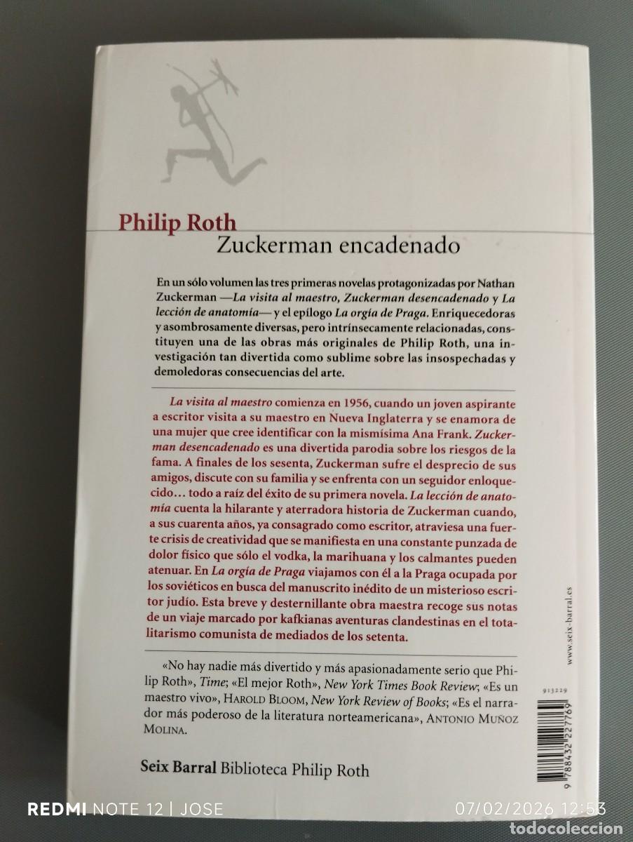 Libros de segunda mano: Novela - Zuckerman encadenado (537) - Foto 4