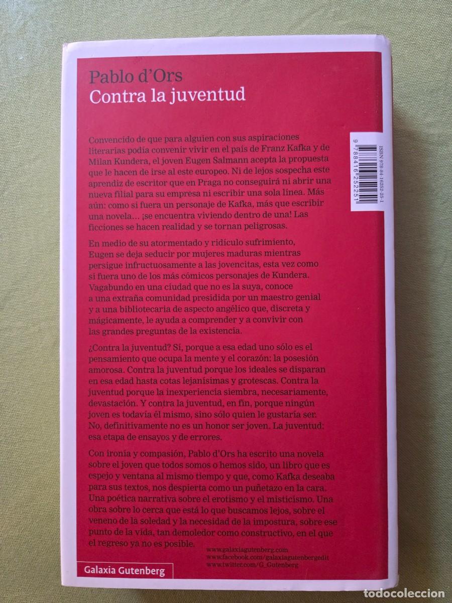 Libros de segunda mano: Contra la juventud - Pablo dOrs. - Foto 2