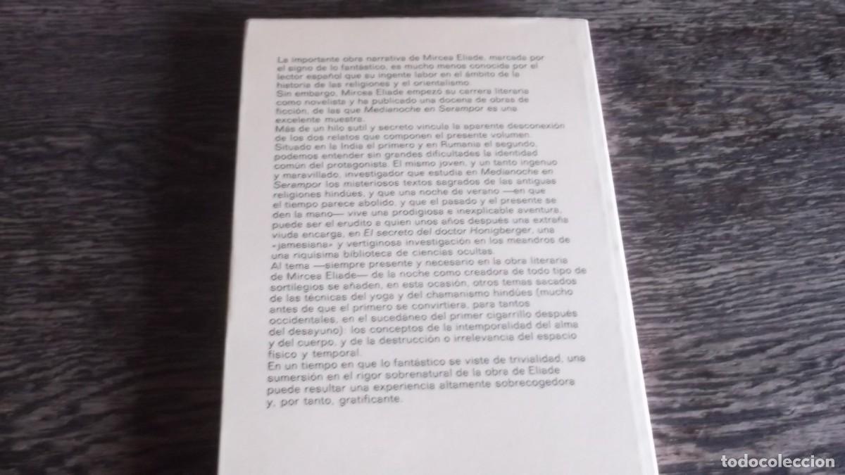 Libros de segunda mano: Media Noche en Serampor. Mircea Eliade - Foto 3