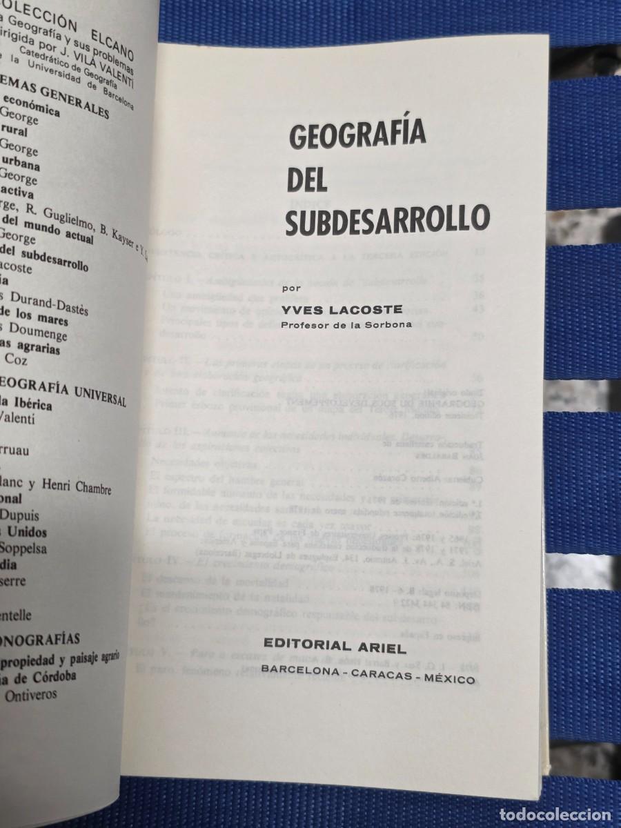 Libros de segunda mano: Geograf&iacute;a Del Subdesarrollo - - Foto 2