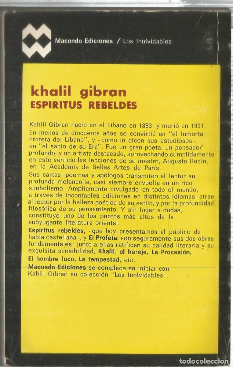 Libros de segunda mano: KHALIL GIBRAN. ESPIRITUS REBELDES. MACONDO EDICIONES - Foto 2
