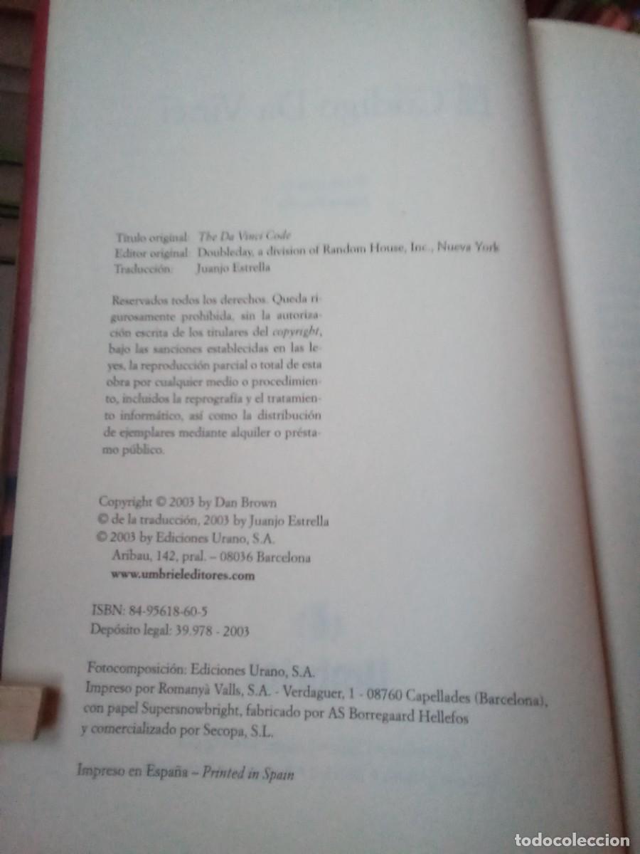 Libros de segunda mano: EL C&Oacute;DIGO DA VINCI DE DAN BROWN - Foto 4