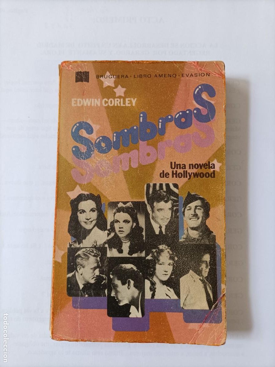 Libros de segunda mano: LIBRO. SOMBRAS. UNA NOVELA SOBRE LOS ENTRESIJOS DE HOLLYWOOD. DE EDWIN CORLEY.